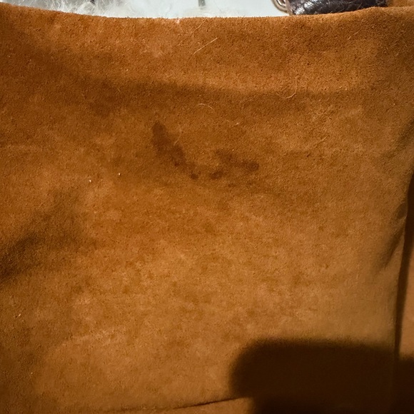 Mongolian Sheep Suede Leather Purse with Leather Handle with Swarovski Crystals. - Picture 4 of 8